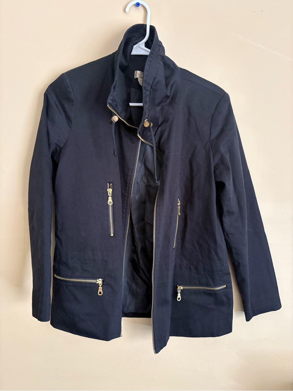Patrick Christopher Women’s Black Moto Utility Jacket Size Small Cotton